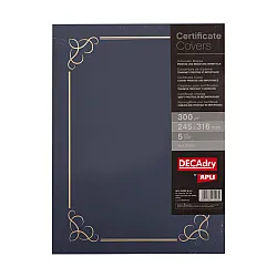 Папка за сертификати DECAdry, картон 300 г, тъмносиня