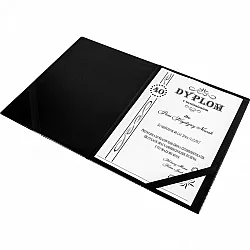 Папка за сертификати Panta Plast, A4, eco кожа, черна