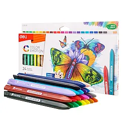 Пастели пластик Deli Color Emotion EC20020, ф 8 мм, 60 мм, 24 цвята