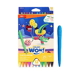 Пастели пластик Deli Color wow! EC229-12, ф 11 мм, 107 мм, 12 цвята