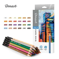 Пастелни цветни моливи Deli Dmast EC302-24, кръгло тяло, 24 цвята