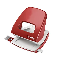 Перфоратор LEITZ 5008 NeXXt, за 30 л.(80 г), с ограничител, 98x109x121 мм, метален, червен