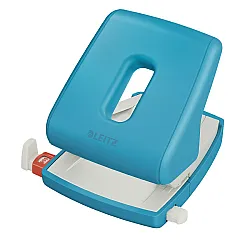 Перфоратор LEITZ Cosy, за 30 л.(80 г), с ограничител, 137x109x131 мм,  пластмаса + метал, светлосин