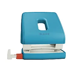 Перфоратор LEITZ Cosy, за 30 л.(80 г), с ограничител, 137x109x131 мм,  пластмаса + метал, светлосин