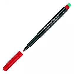 Перманентен маркер Faber-Castell 152521 OHP-M, 1 мм, червен