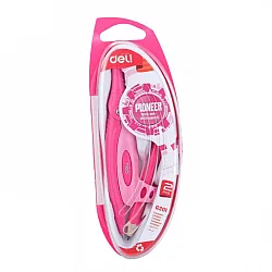 Пластмасов пергел с молив Deli Pioneer EG20102, розов