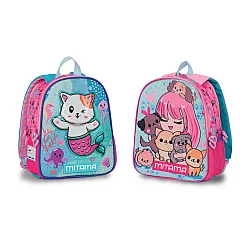 Раница за детска градина MITAMA Spinny PuppyCat, 2 лица, 2 отделения