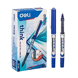 Ролер Deli think EQ20530, течно мастило, 0.7 мм, син