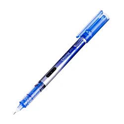 Ролер Deli think EQ300-BL, течно мастило, иглен връх 0.5 мм, син