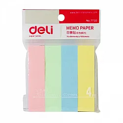 Самозалепващи индекси Deli Stick Up ЕА11002, хартиени, 76х19 мм, 4х100 л., микс, пастелни