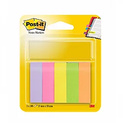 Самозалепващи индекси Post-it, 15х50 мм, 5x100 л., микс, неонови