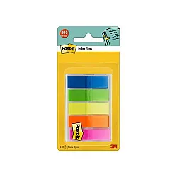Самозалепващи индекси Post-it Translucent, PVC, 11.9х43.2 мм, 5x20 л., микс, неонови