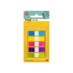 Самозалепващи индекси Post-it, PVC, 11.9x43.2 мм, 5x20 л., микс, неонови