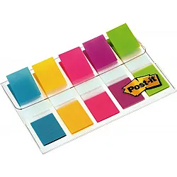 Самозалепващи индекси Post-it, PVC, 11.9x43.2 мм, 5x20 л., микс, неонови