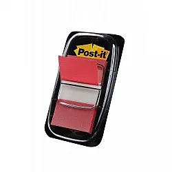 Самозалепващи индекси с диспенсър Post-it, PVC, 25х43 мм, 50 л., червени