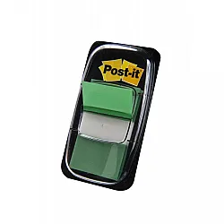 Самозалепващи индекси с диспенсър Post-it, PVC, 25х43 мм, 50 л., зелени