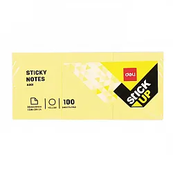 Самозалепващи листчета Deli Stick Up EA00153, 38х51 мм, 3х100 л., пастелно жълти