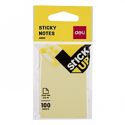 Самозалепващи листчета Deli Stick Up EA00253, 76х51 мм,100 л., пастелно жълти