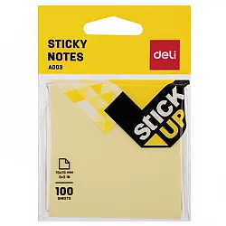 Самозалепващи листчета Deli Stick Up EA00353, 76х76 мм, 100 л., пастелно жълти