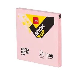 Самозалепващи листчета Deli Stick Up EA01303, 76х76 мм, 100 л., пастелно розови