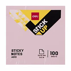 Самозалепващи листчета Deli Stick Up EA01303, 76х76 мм, 100 л., пастелно розови