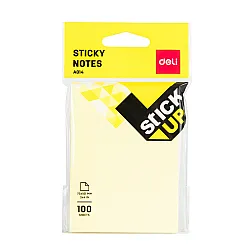 Самозалепващи листчета Deli Stick Up EA01402, 76х101 мм, 100 л., пастелно жълти