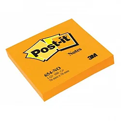 Самозалепващи листчета Post-it, 76х76 мм, 100 л., неоново оранжеви, PEFC хартия