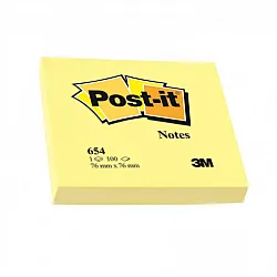 Самозалепващи листчета Post-it Canary Yellow, 76х76 мм, 100 л., пастелено жълти, PEFC хартия
