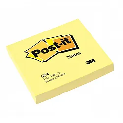 Самозалепващи листчета Post-it Canary Yellow, 76х76 мм, 100 л., пастелено жълти, PEFC хартия