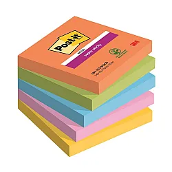 Самозалепващи листчета Post-it Super Sticky Boost, 76х76 мм, 5х90 л., микс, PEFC хартия