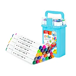 Sketch маркери Deli ColoRun EC187-24, объл връх 1 мм, скосен връх 5 мм, 24 цвята