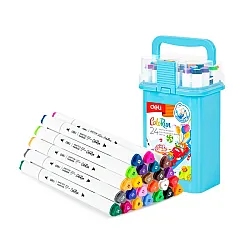 Sketch маркери Deli ColoRun EC187-48, объл връх 1 мм, скосен връх 5 мм, 48 цвята