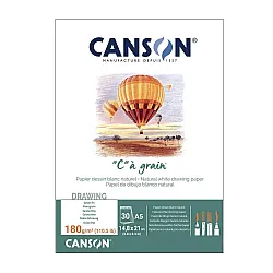 Скицник CANSON "C" a grain, за сухи техники, мастило и темперни бои, A5, 180 г/кв.м, 30 л.