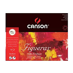 Скицник CANSON FIGUERAS, за акрилни и маслени бои, 300х400 мм, 290 г/кв.м, canvas grain, 10 л.