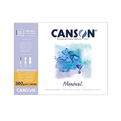 Скицник CANSON Montval, за акварелни бои, 240х320 мм, 300 г/кв.м, cold pressed, 12 л.