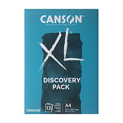 Скицник CANSON XL Pack Aquarelle&Mixed Media, за смесенени техники, микс хартии, A4, 12 л.