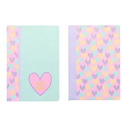 Тетрадка ANCOR Hearts А5, 48 л., м.квадр. офест 90 г, с ляво поле, корица картон с UV лак