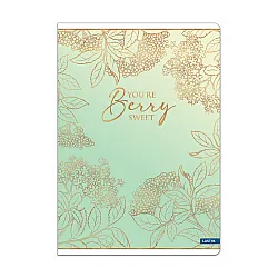 Тетрадка LASTVA Berry, A4, 52 л., линиран офсет 80 г, корица 300 г, мат ламинат, златен ефект