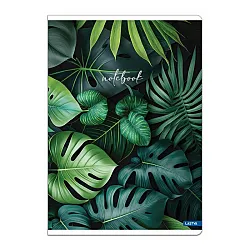 Тетрадка LASTVA BOTANICAL, A4, 52 л., линиран офсет 80 г, корица 300 г, мат ламинат, среб. фолио