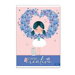 Тетрадка LASTVA Cute, A4, 52 л., линиран офсет 80 г, корица 300 г, мат ламинат, с блясък