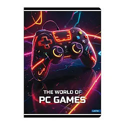 Тетрадка LASTVA PC Games, A4, 52 л., линиран офсет 80 г, корица 300 г, мат ламинат, UV лак
