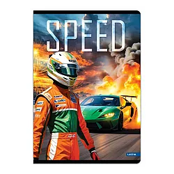 Тетрадка LASTVA Speed, A5, 52 л., линиран офсет 80 г, корица 300 г, мат ламинат, UV лак