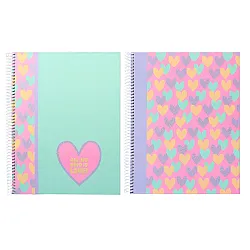 Тетрадка със спирала ANCOR Hearts, A5, 80 л., м.квадр. офест 90 г, корица картон с UV лак