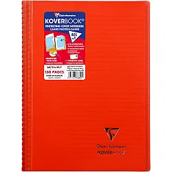 Тетрадка със спирала Clairefontaine Koverbook, А4+, 80 л., линиран офсет 90 г, PP подвързия, червена