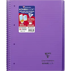 Тетрадка със спирала Clairefontaine Koverbook, А4+, 80 л., линиран офсет 90 г, PP подвързия, лилава