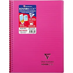 Тетрадка със спирала Clairefontaine Koverbook, А4+, 80 л., линиран офсет 90 г, PP подвързия, циклама
