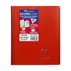 Тетрадка със спирала Clairefontaine Koverbook, А5+, 80 л., линиран офсет 90 г, PP подвързия, червена