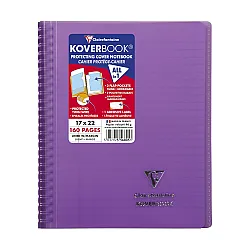 Тетрадка със спирала Clairefontaine Koverbook, А5+, 80 л., линиран офсет 90 г, PP подвързия, лилава