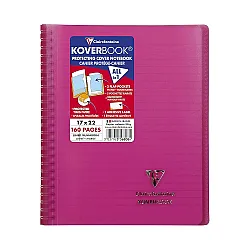 Тетрадка със спирала Clairefontaine Koverbook, А5+, 80 л., линиран офсет 90 г, PP подвързия, циклама