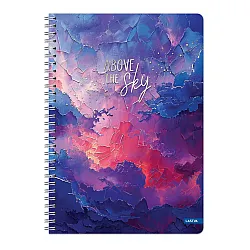 Тетрадка със спирала LASTVA Sky, A4, 100 л., линиран офсет 70 г, корица 300 г, мат ламинат, холограф
